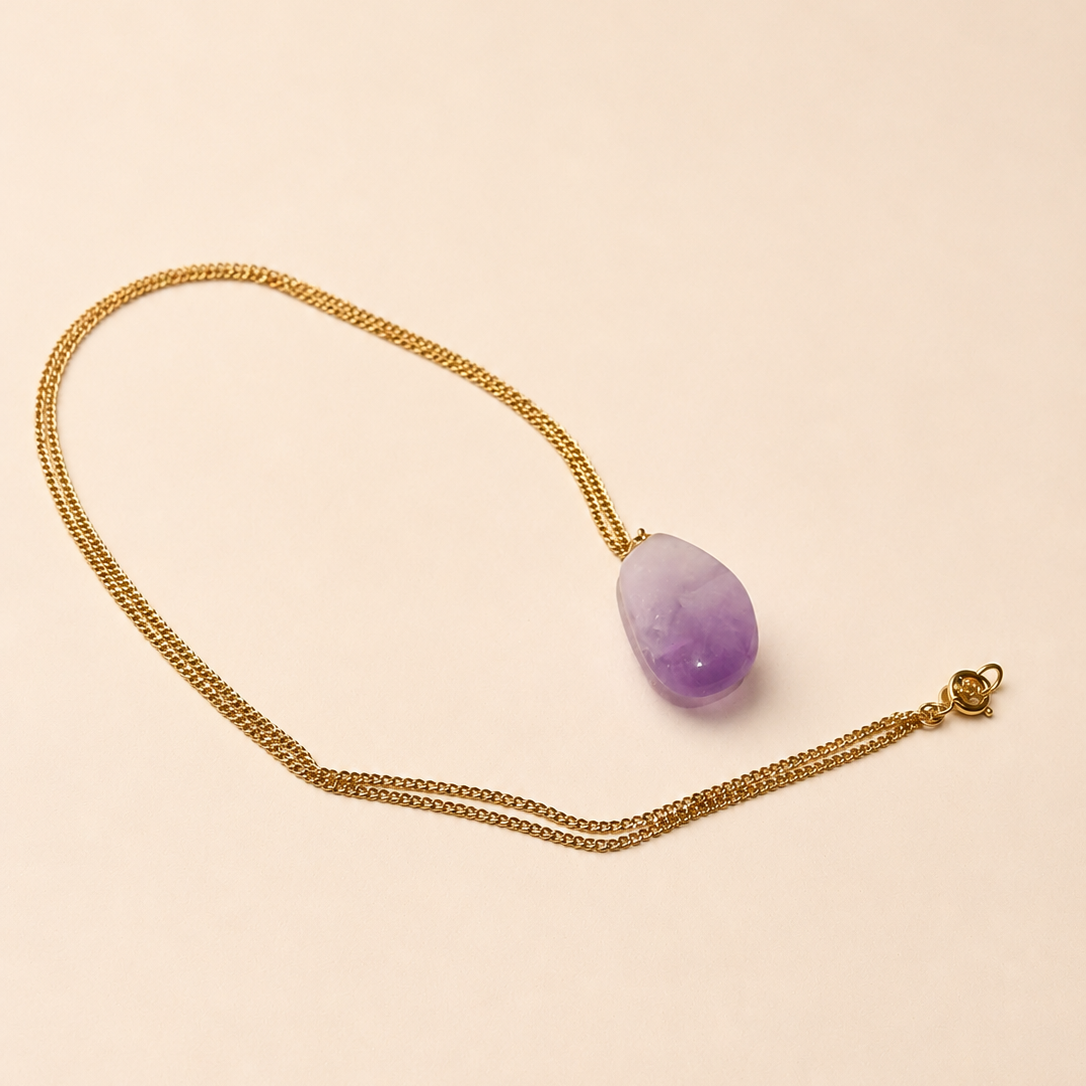 Vintage Teardrop Amethyst Necklace