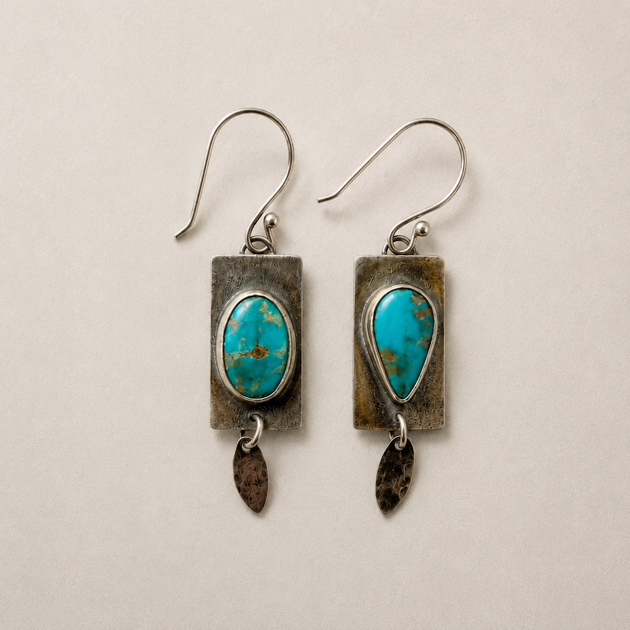 Apache Nugget + Sterling Silver Earrings