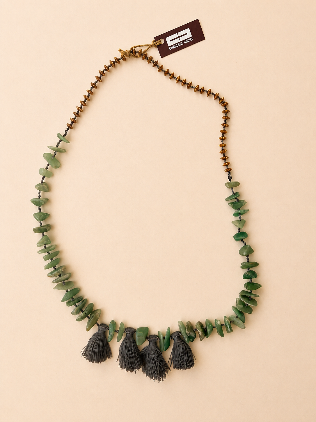 Vintage Aquamarine Tassel Necklace
