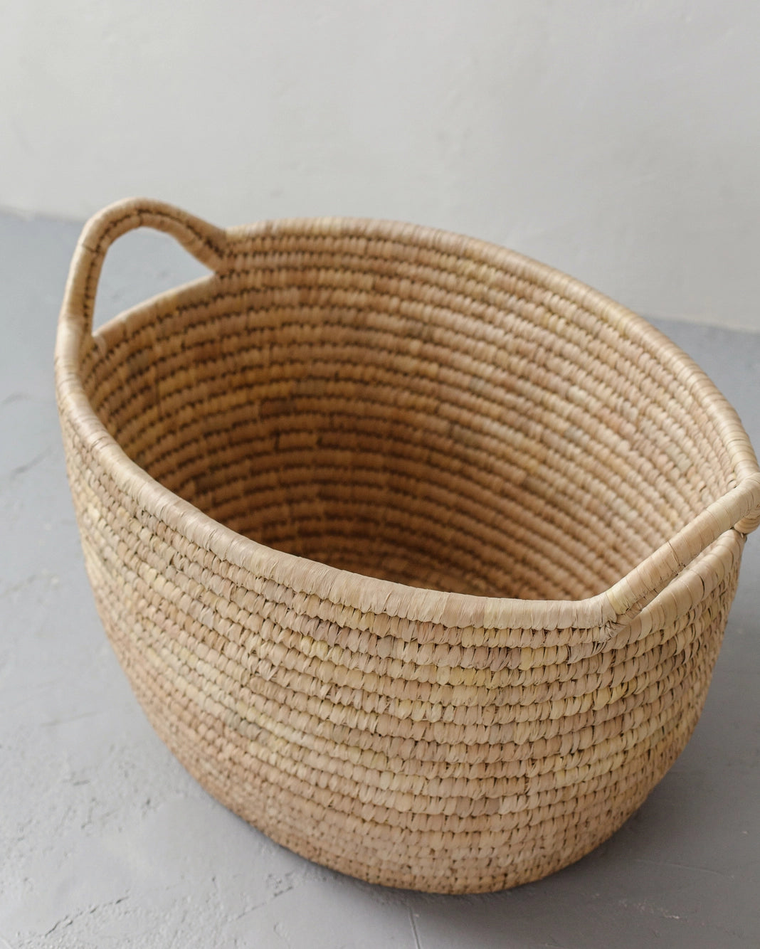 Low Large Palm Leaf Oval Laundry Basket