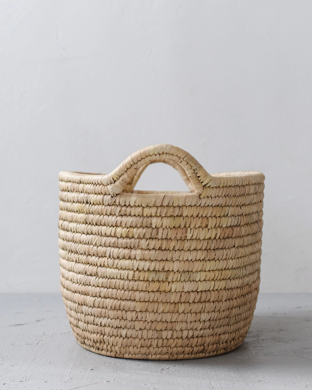Low Large Palm Leaf Oval Laundry Basket