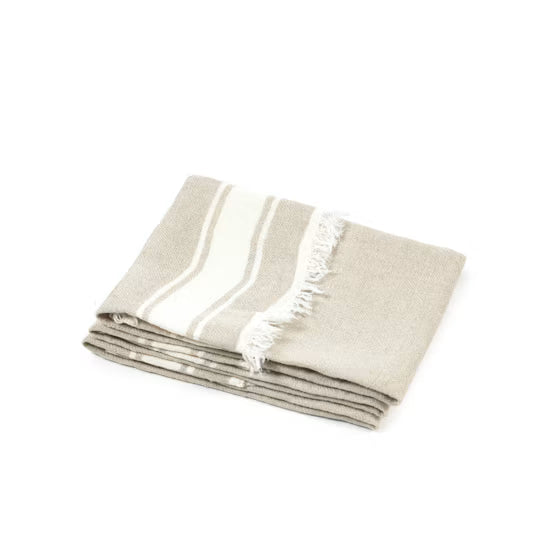 The Belgian Guest Towel Flax Stripe