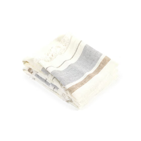 Oyster Stripe Guest Towel