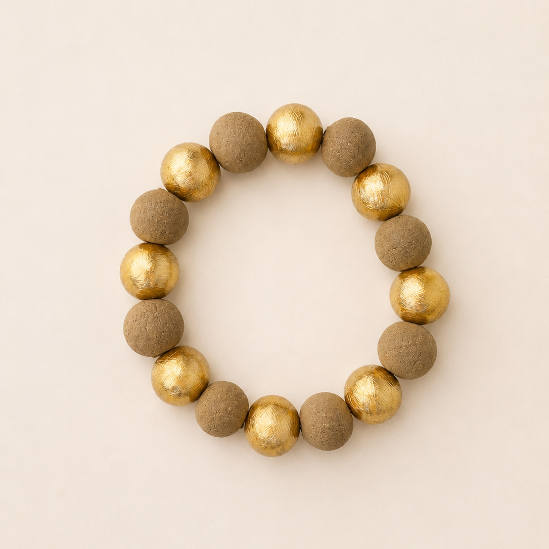Vintage Gold Plated Light Clay Bracelet