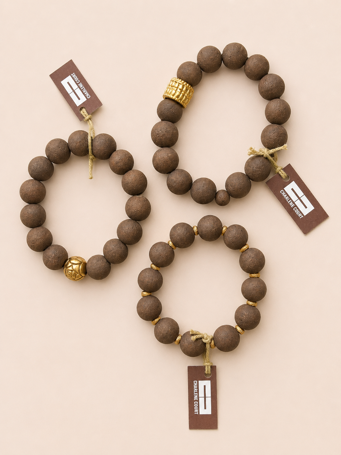 Vintage Clay and Gold Plated Bracelet