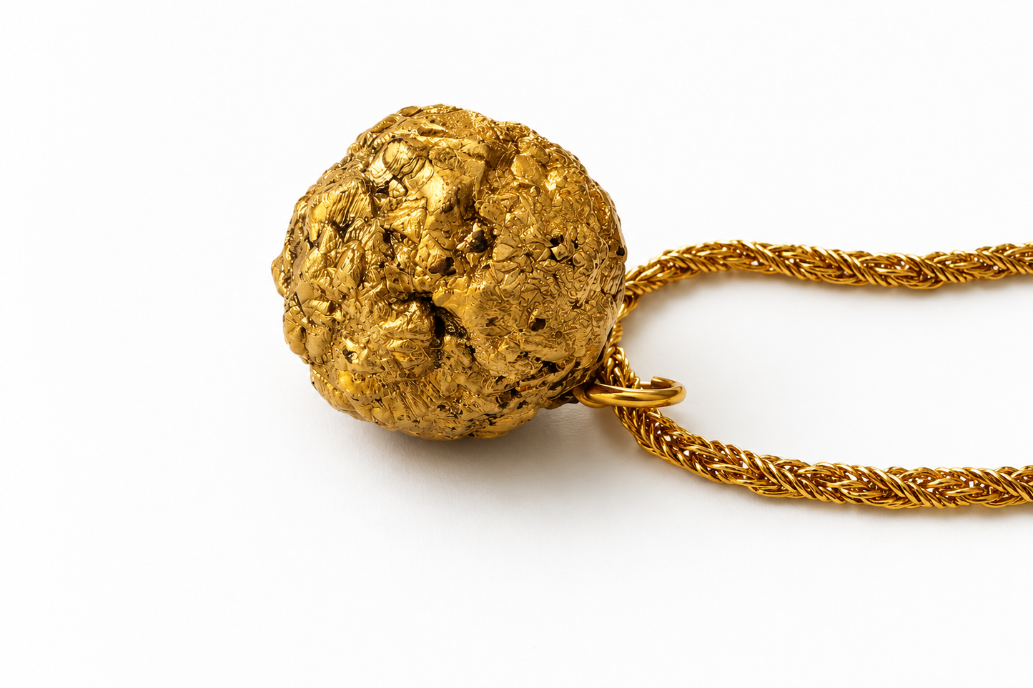 Vintage 22K Gold Plated Iron Pyrite Necklace