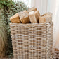 Rattan Square Storage Basket on Wheels