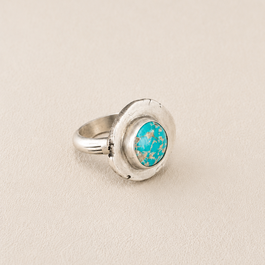 Fox Turquoise + Sterling Silver Ring