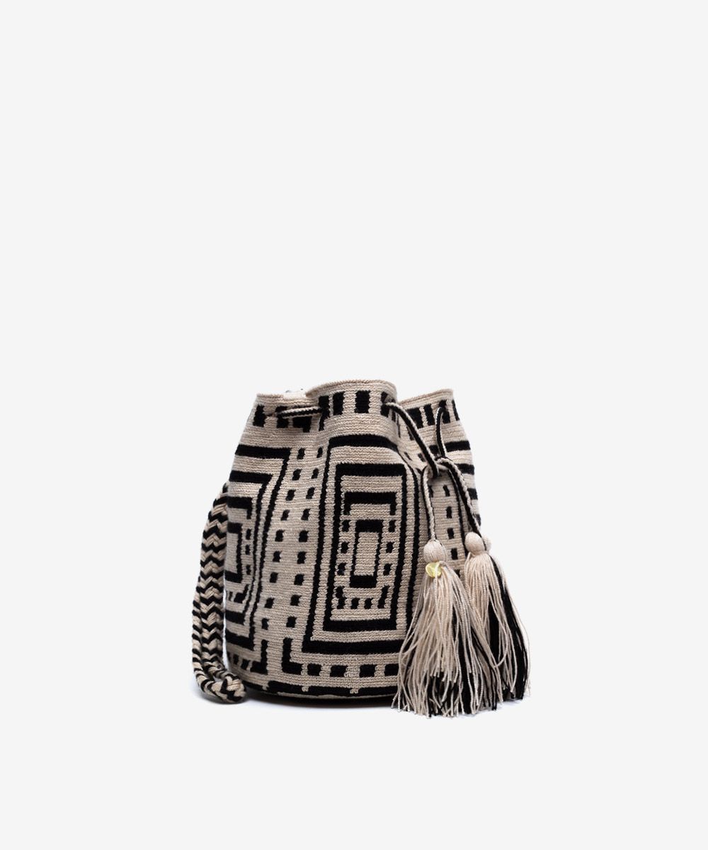Helena Beige & Black Crossbody Bag