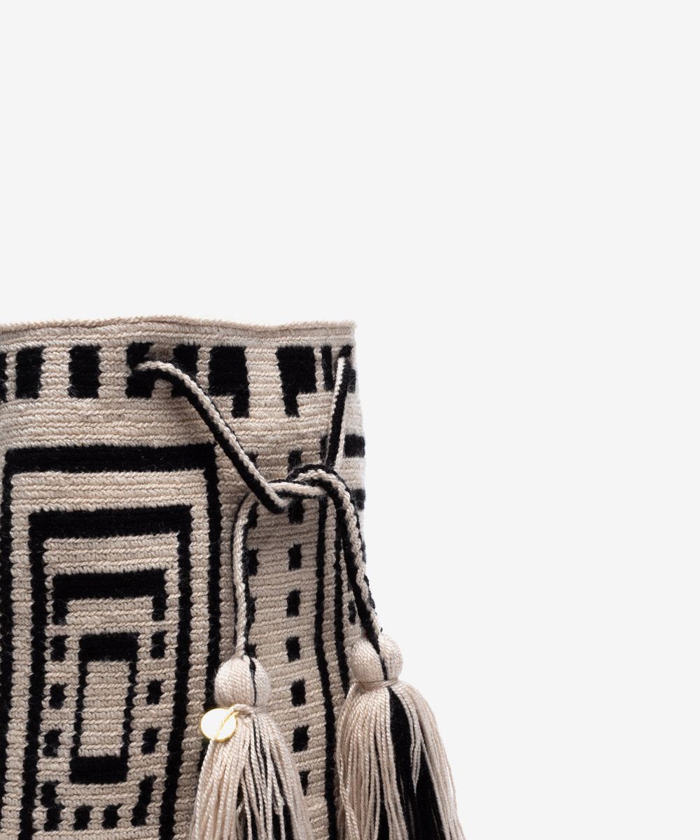 Helena Beige & Black Crossbody Bag