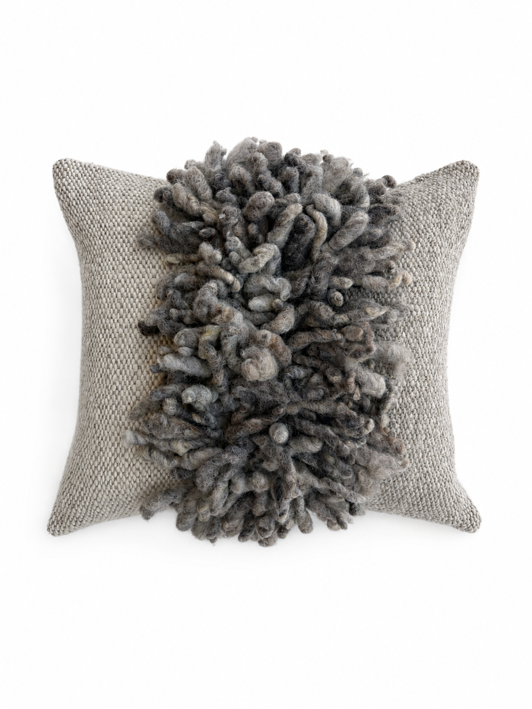 Makun Grey & White Dreadlock Pillow