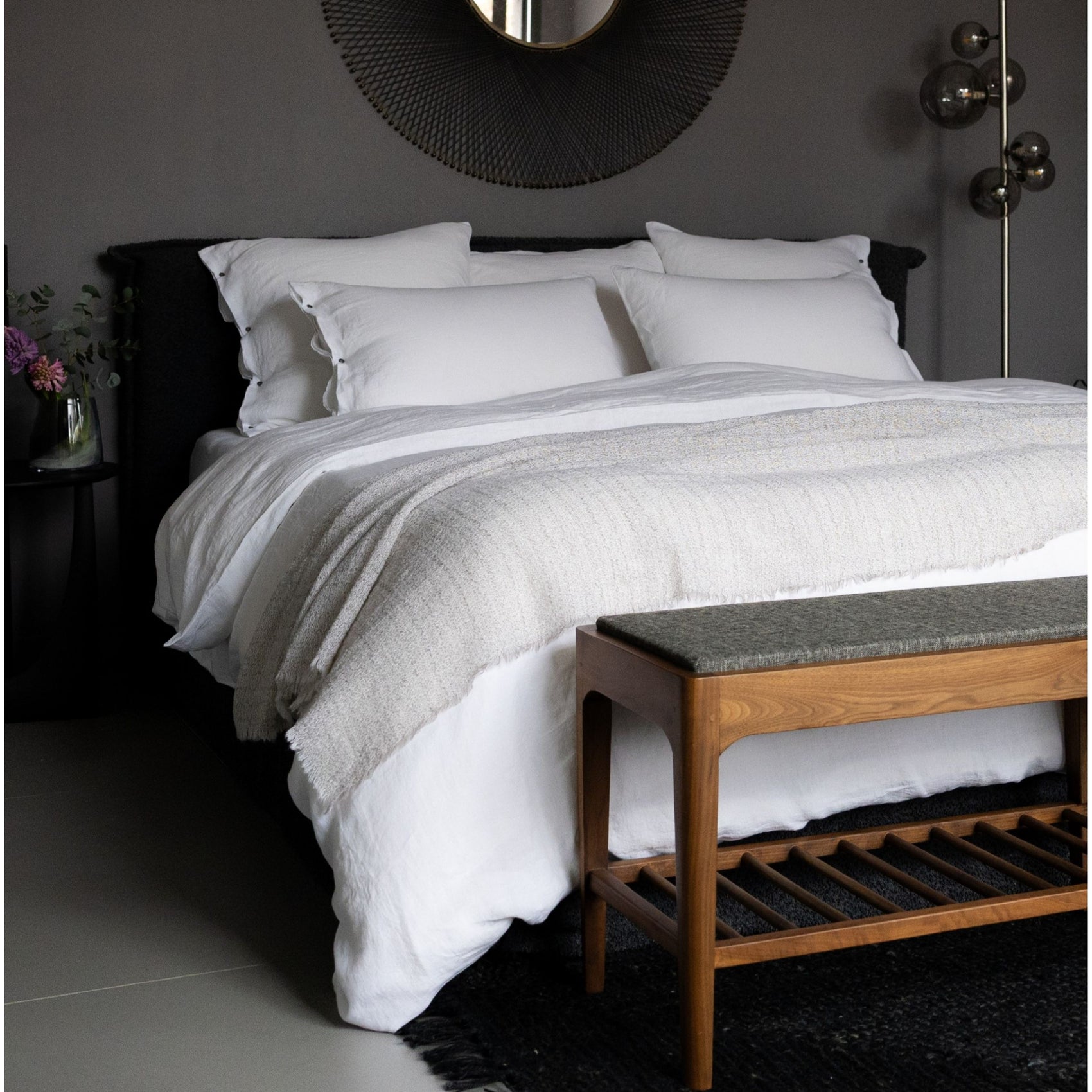 Blanc Lissoy Washed Linen Duvet Cover