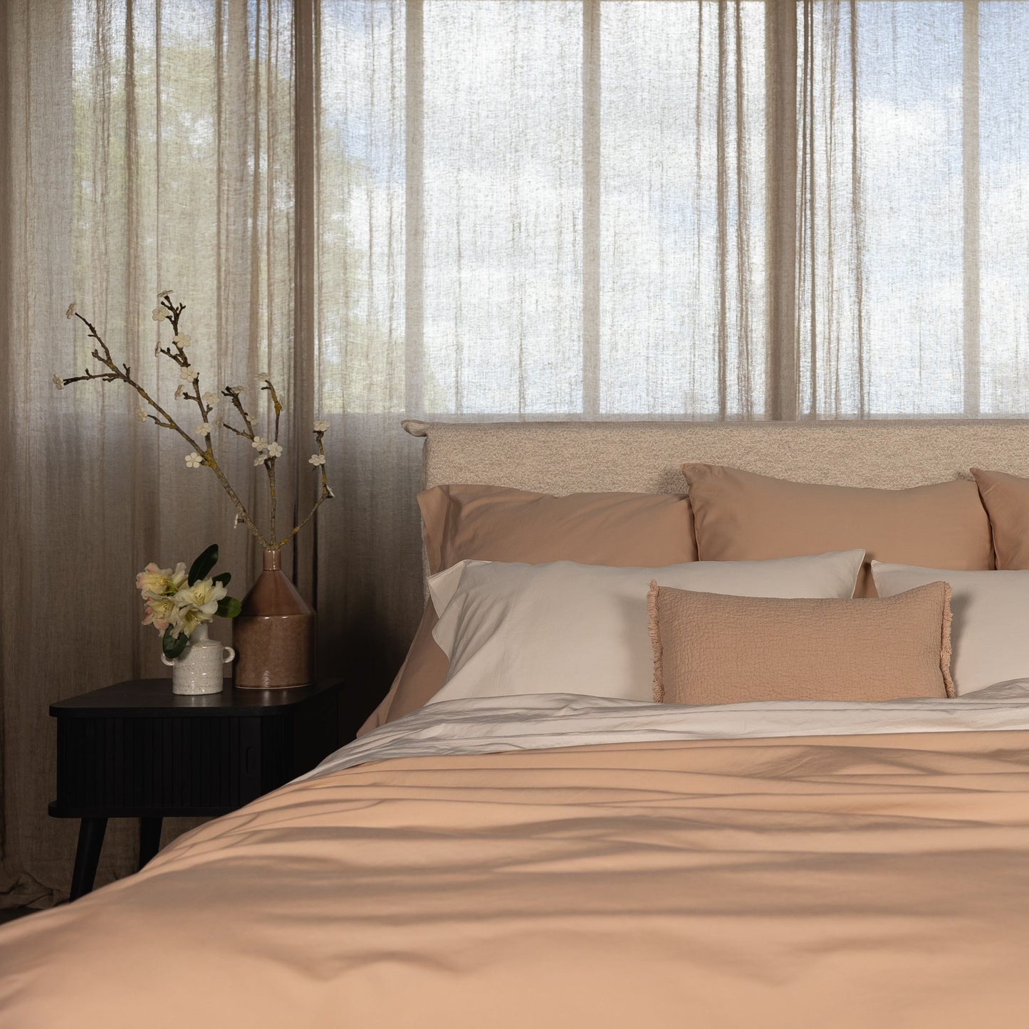 Nude Cotton Silk Duvet Cover