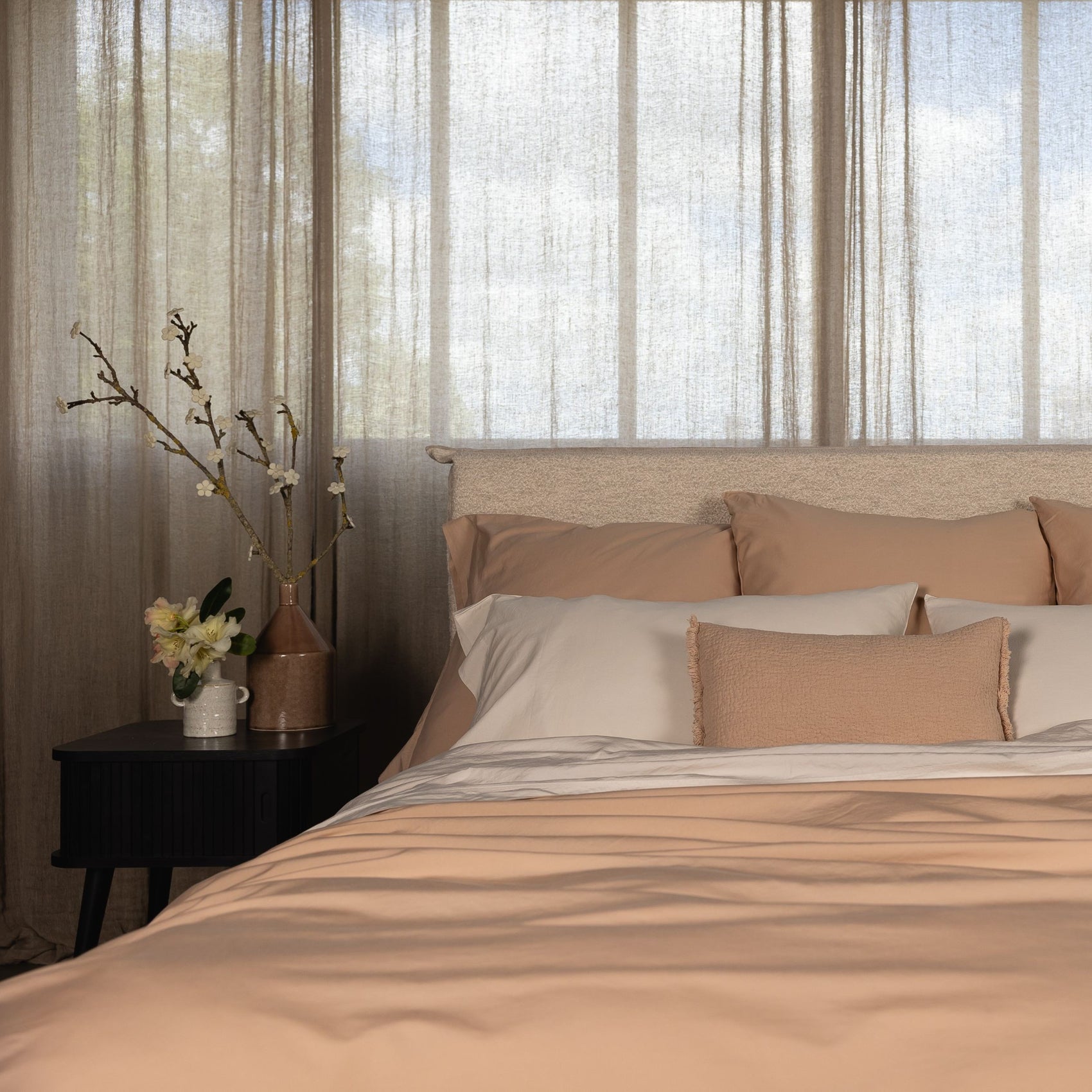 Nude Cotton Silk Duvet Cover