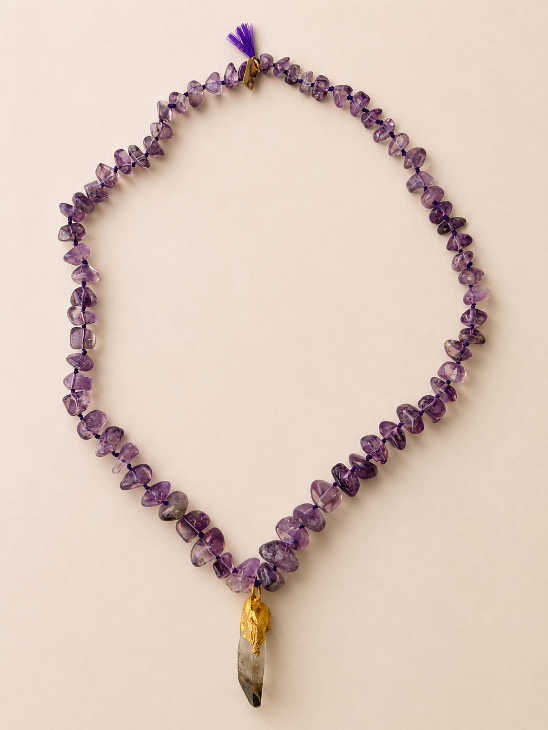 Medium Vintage Quartz Amethyst Necklace