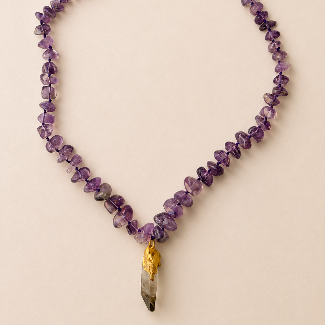 Medium Vintage Quartz Amethyst Necklace