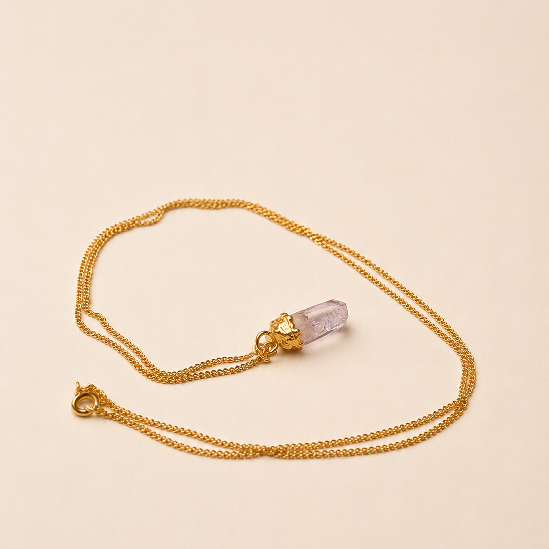 Gold Plated Mini Amethyst Necklace