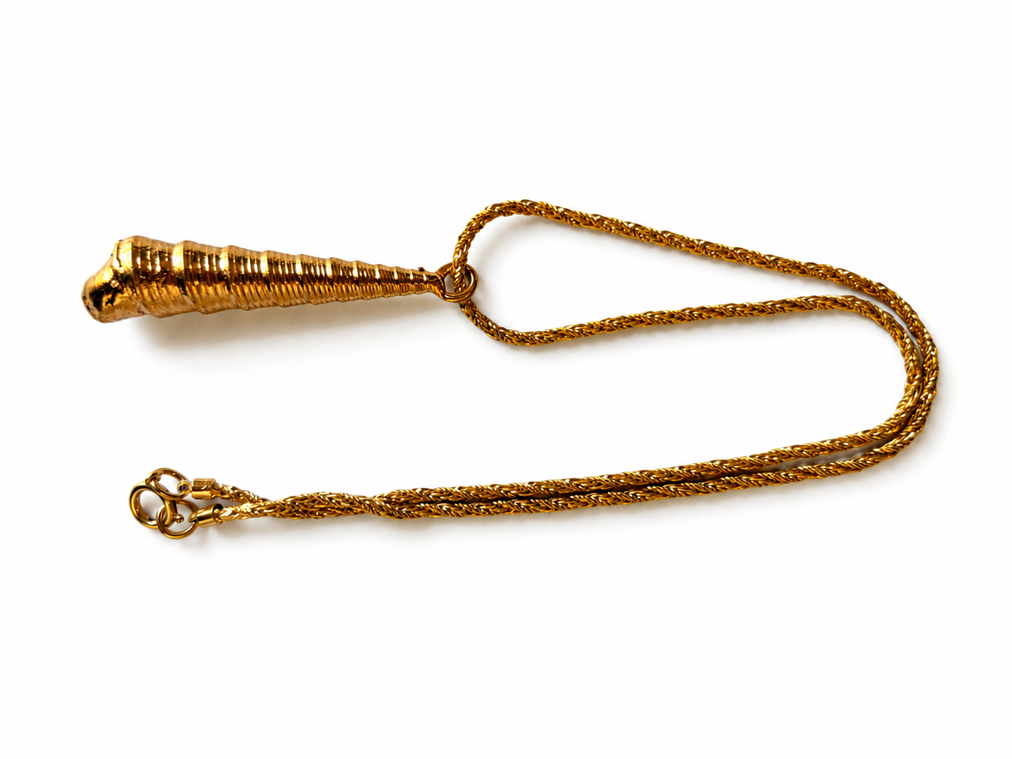 Vintage Gold Plated Small Screw Shell Necklace