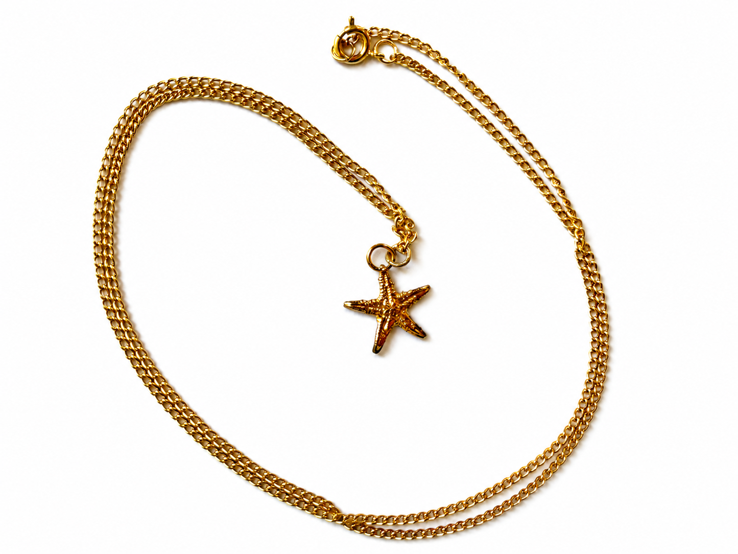 Mini Vintage 22K Gold Plated Starfish Necklace