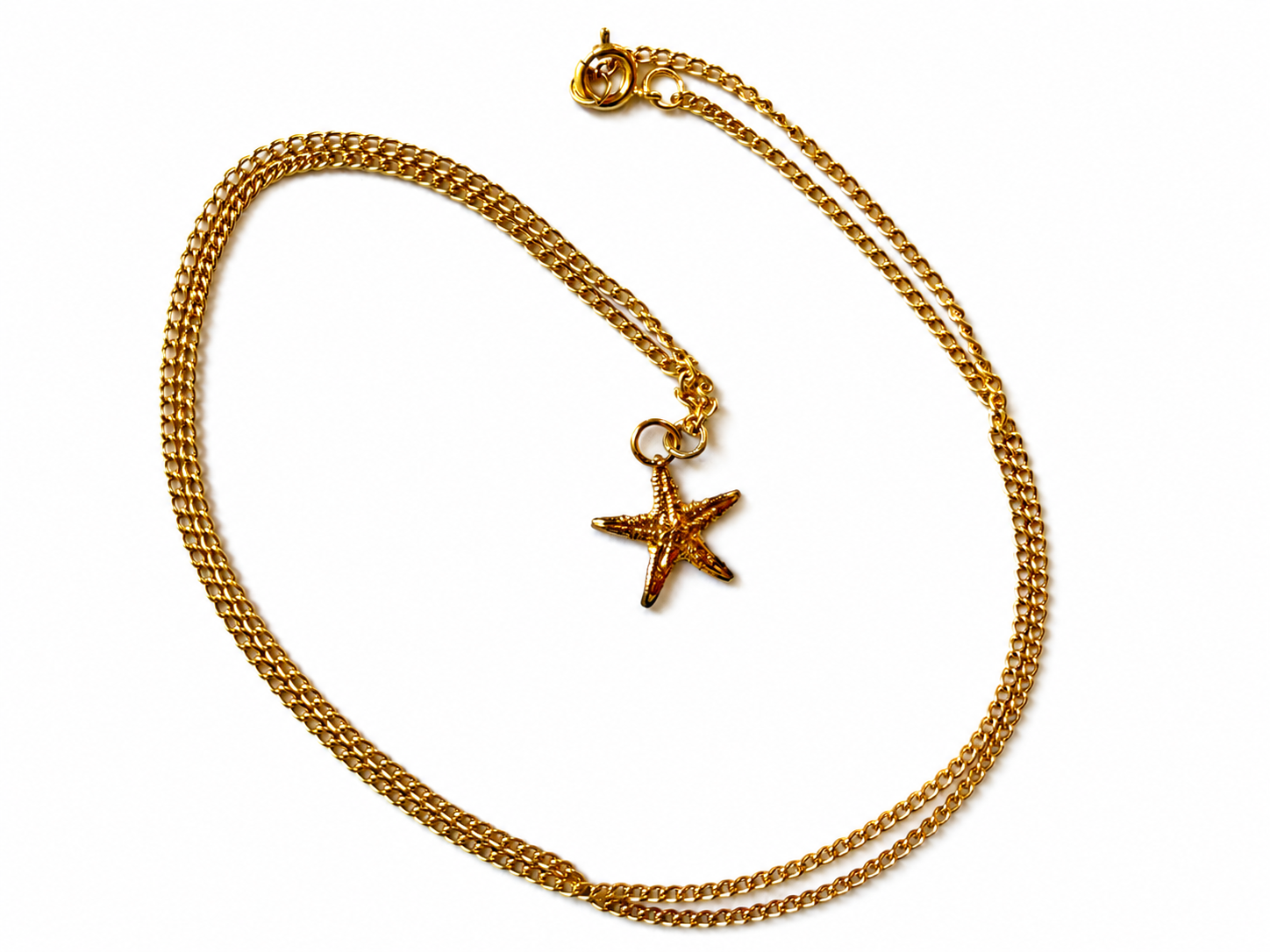 Mini Vintage 22K Gold Plated Starfish Necklace