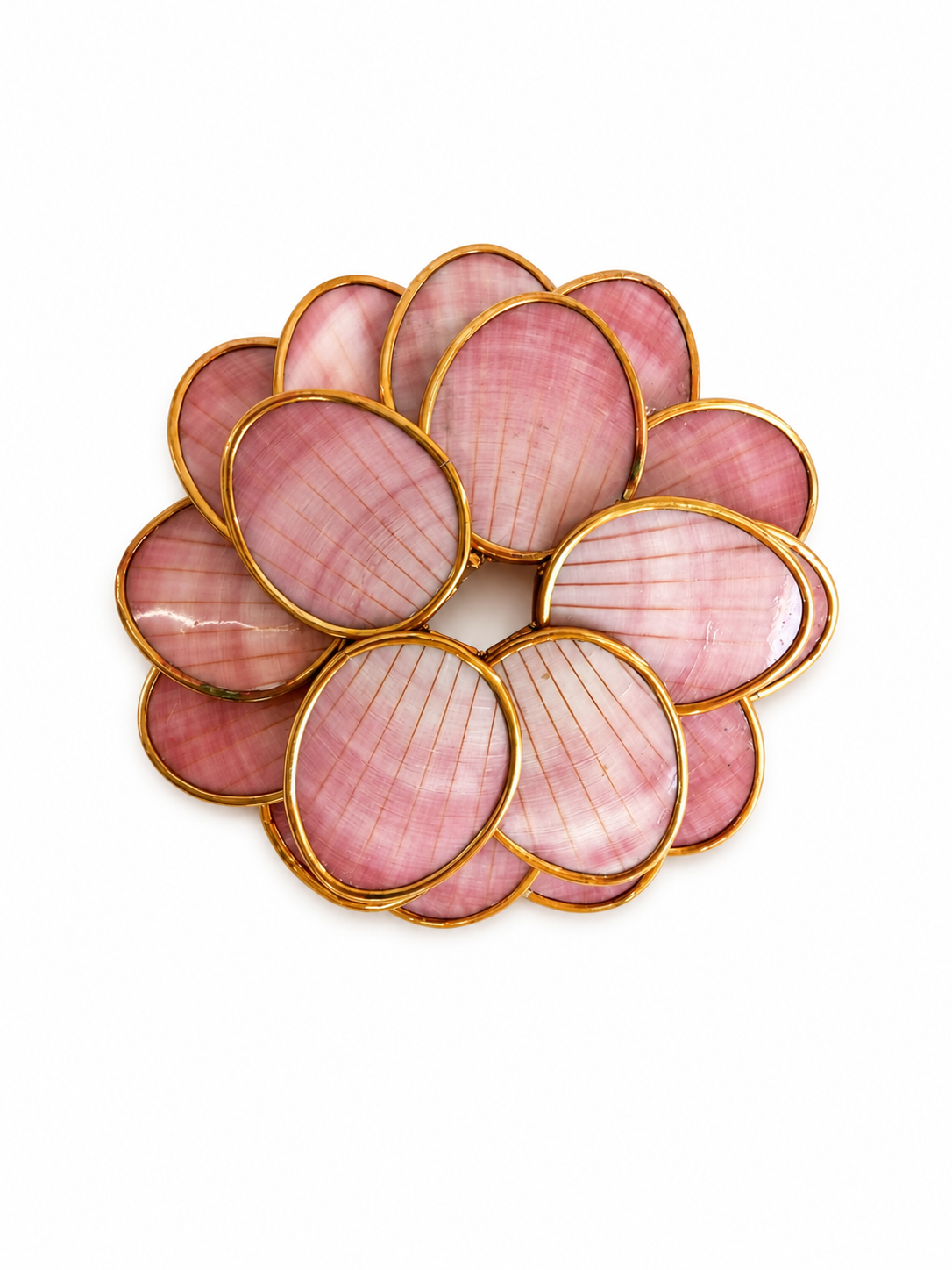 Sun + Moon Shell Pin with 22K Gold Plating