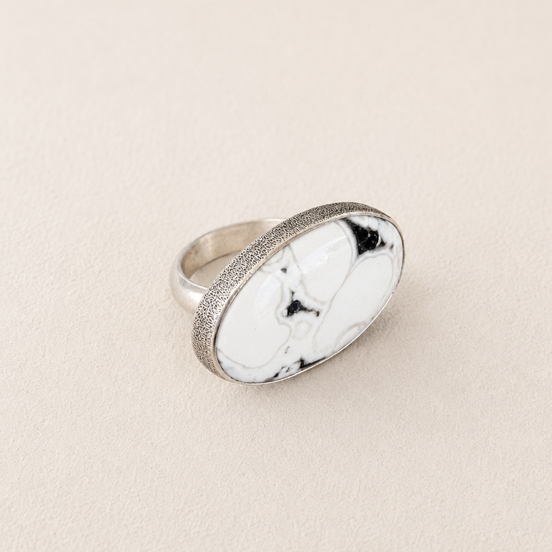 White Buffalo Moon Ring