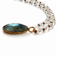 Vintage Quartz Nautilus and Gold Necklace