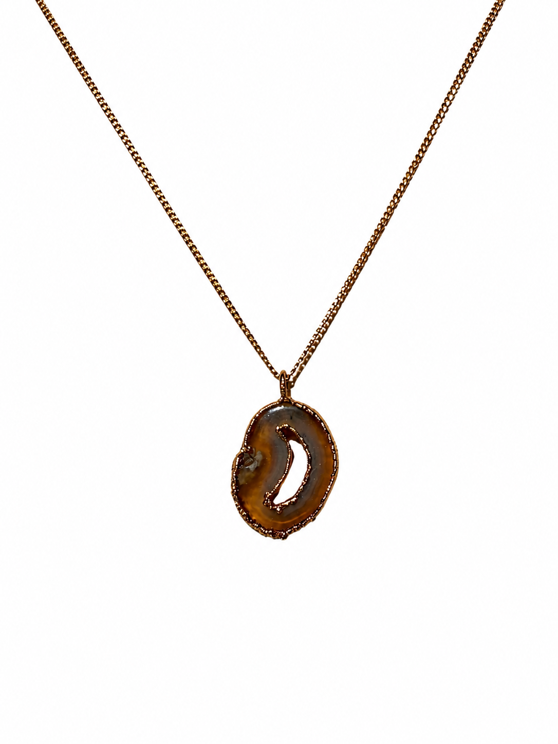 Vintage Agate Gold Plated Necklace