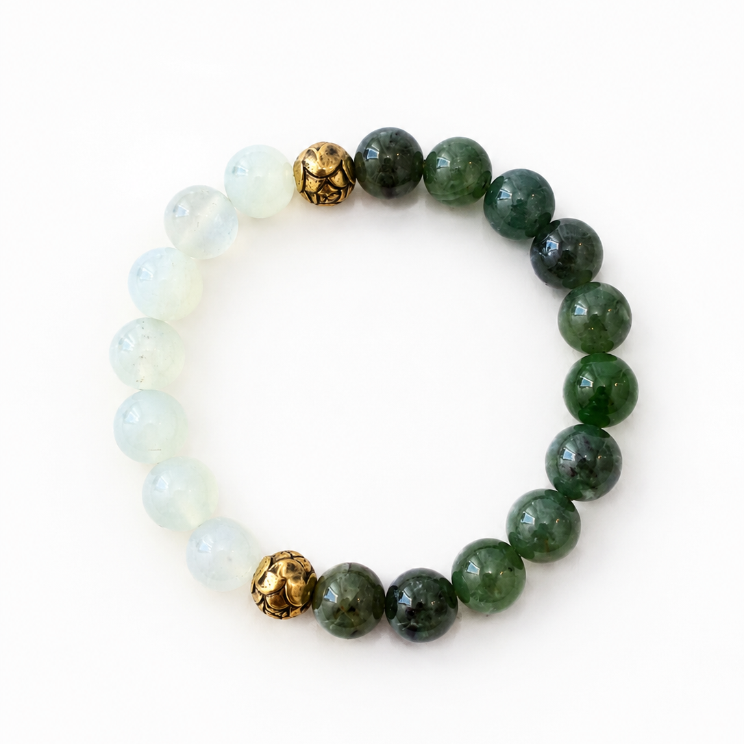Mirrored Nephrite Roses Bracelet