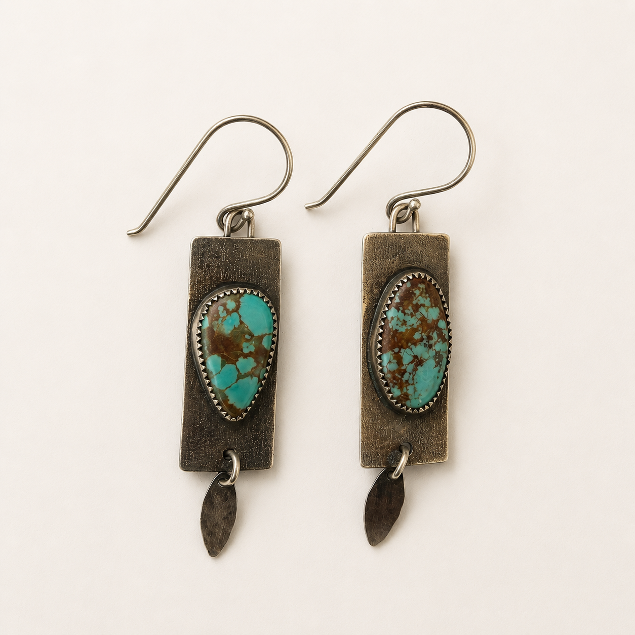 No. 8 Turqouise + Sterling Silver Earrings