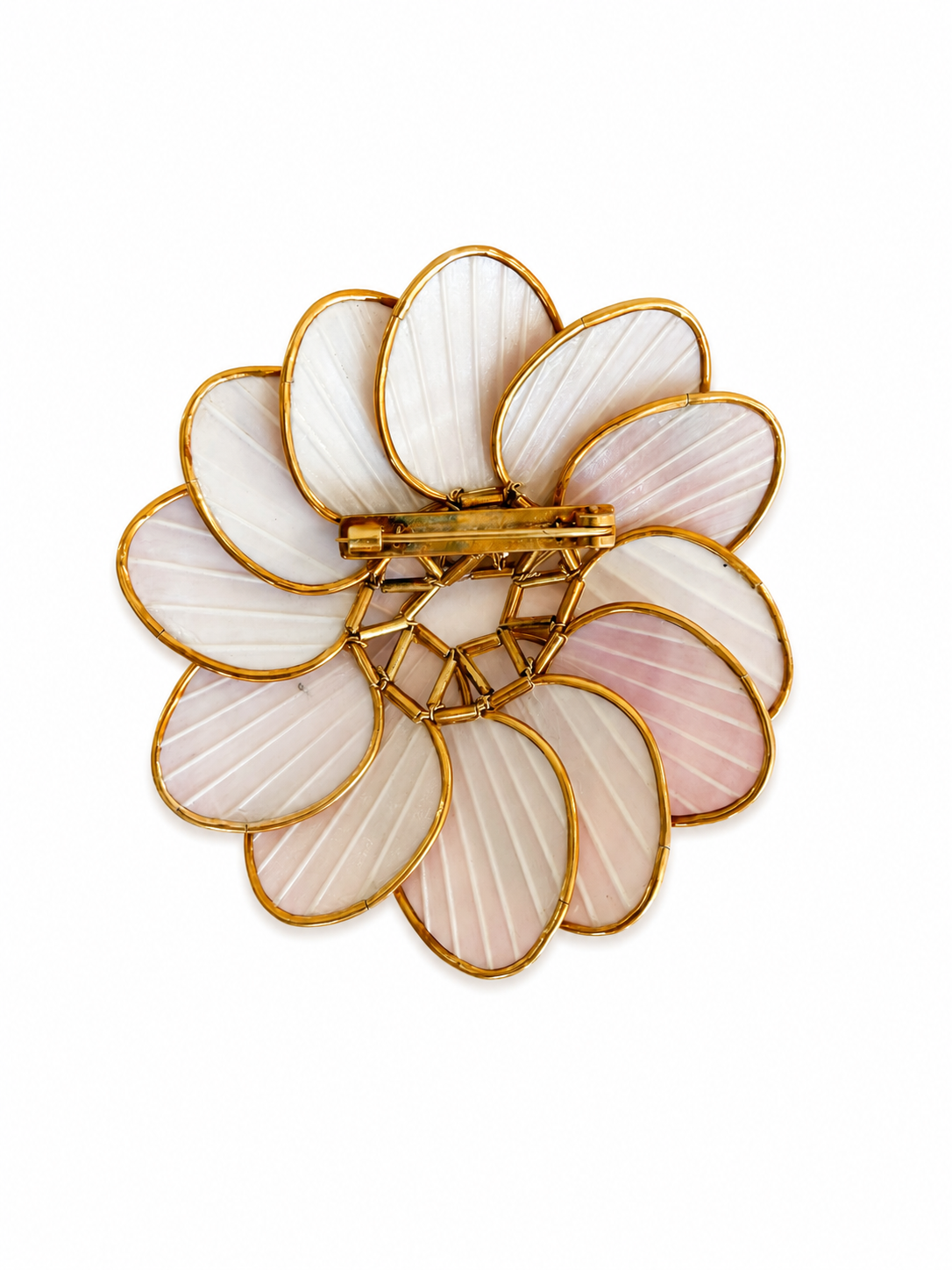 Sun + Moon Shell Pin with 22K Gold Plating