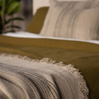 Old Linen Striped Throw