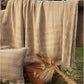 Old Linen Striped Throw