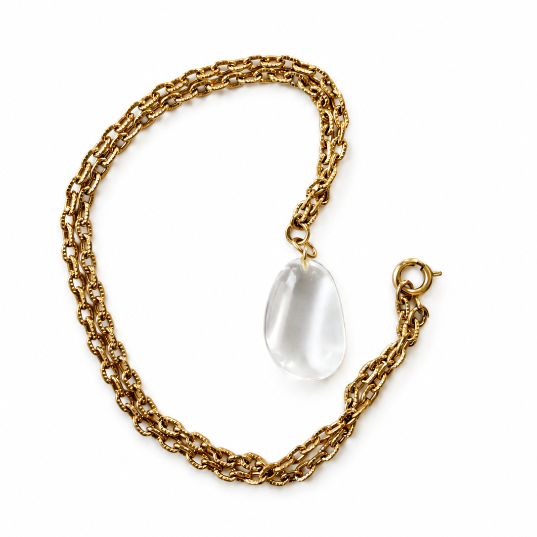 Vintage Quartz Teardrop Necklace