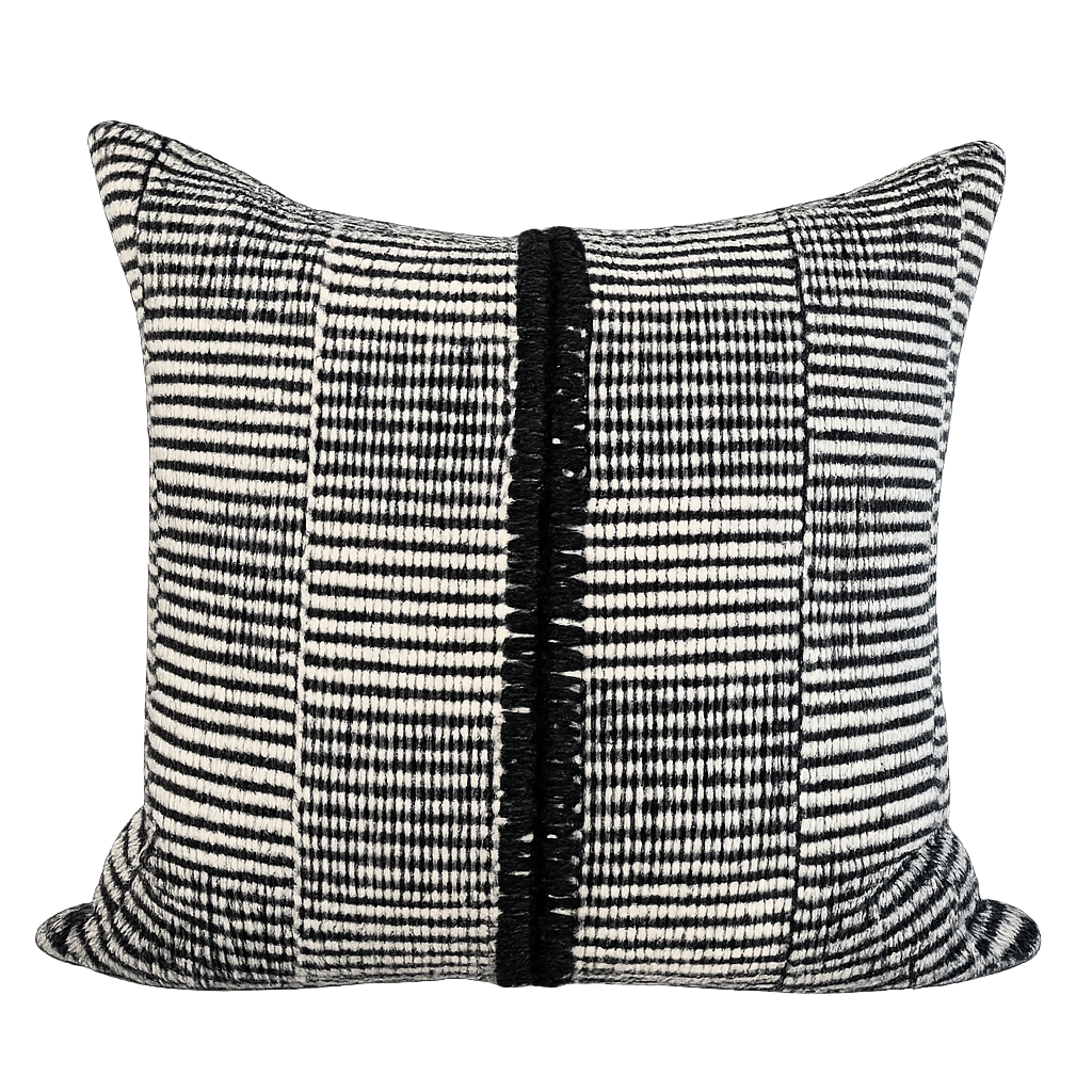 Black and White Railroad Pillow