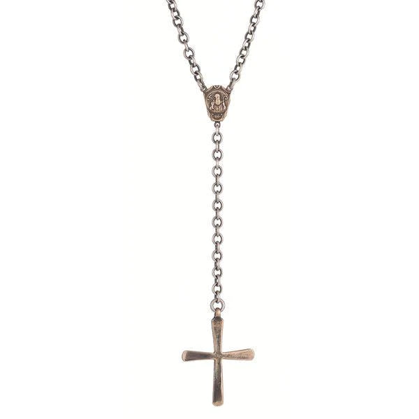 Saint Benedict Sterling Silver Rosary Cross Necklace