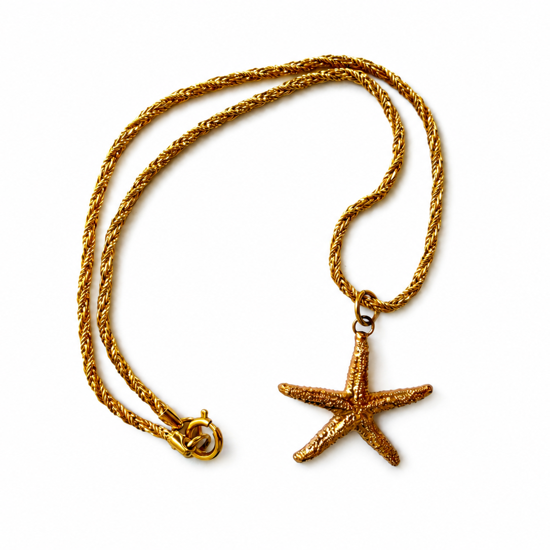 Vintage Gold Plated Starfish Necklace
