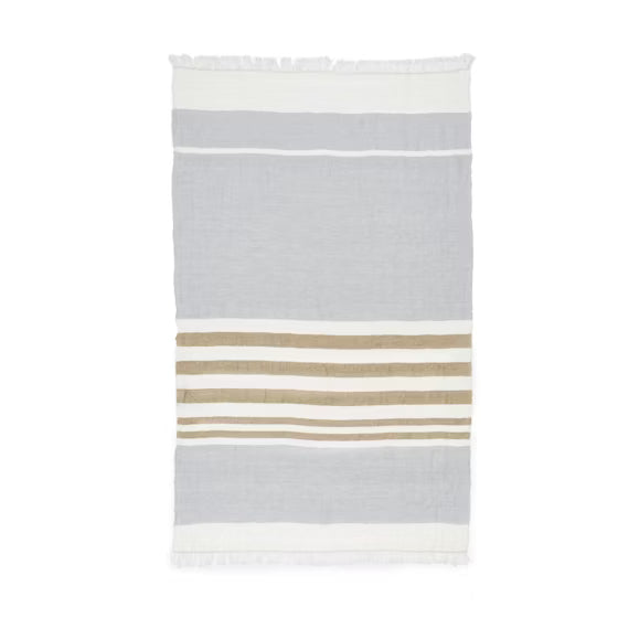Ash Stripe Belgian Towel Fouta