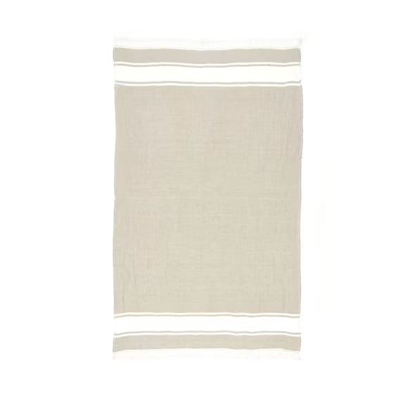 Flax Stripe Belgian Towel Fouta