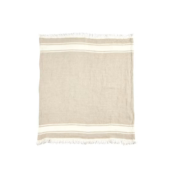 The Belgian Guest Towel Flax Stripe