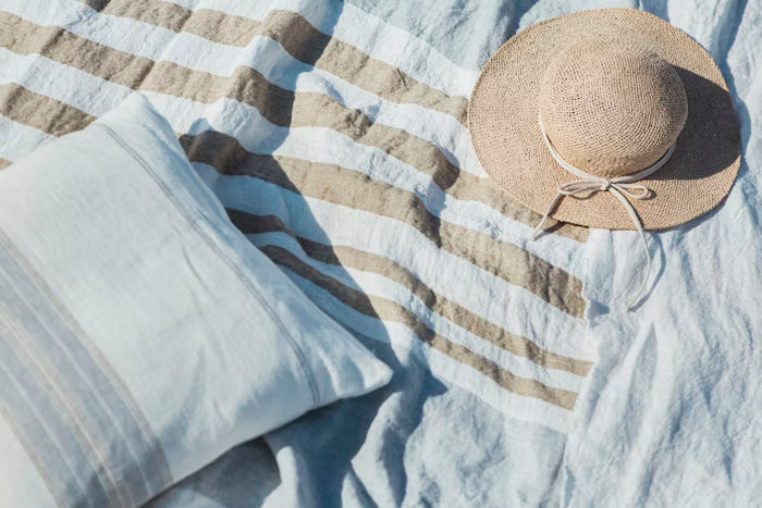Ash Stripe Belgian Towel Fouta