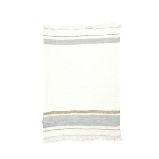 Oyster Stripe Guest Towel