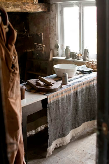 Black Stripe Belgian Towel Fouta