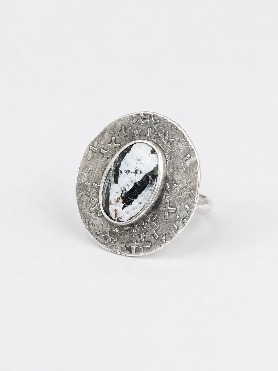 White Buffalo + Sterling Silver Scarf Slide