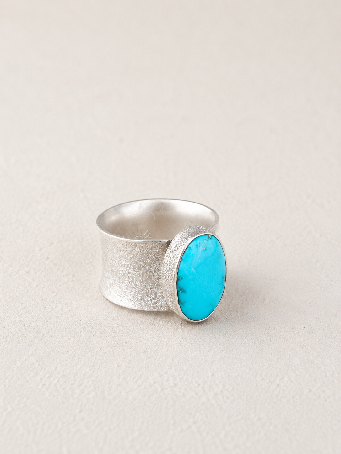 Wide Band Turquoise Ring