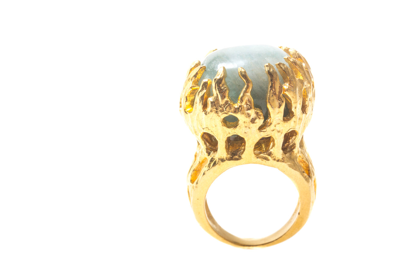 Aquamarine Talon Ring