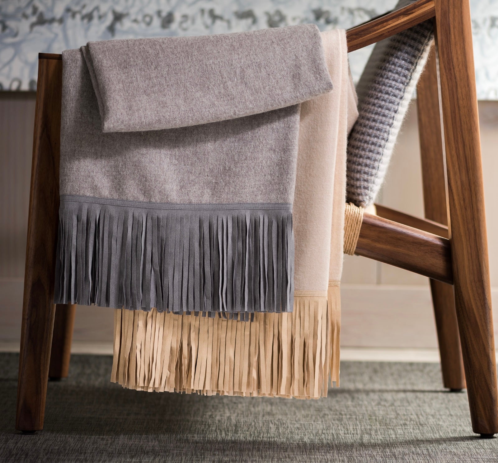 Sandra Jordan Fringe Alpaca Throw