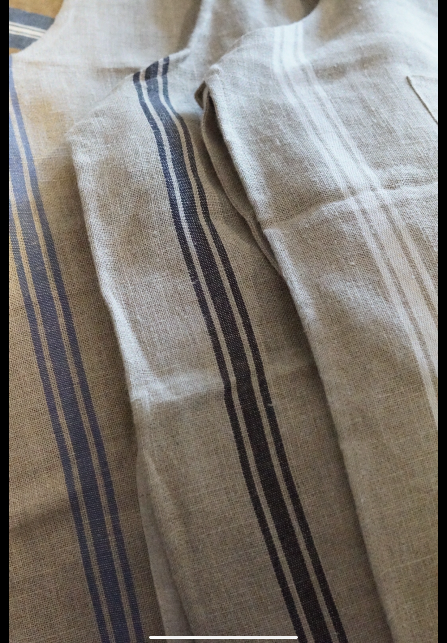 Full French Striped Linen Apron
