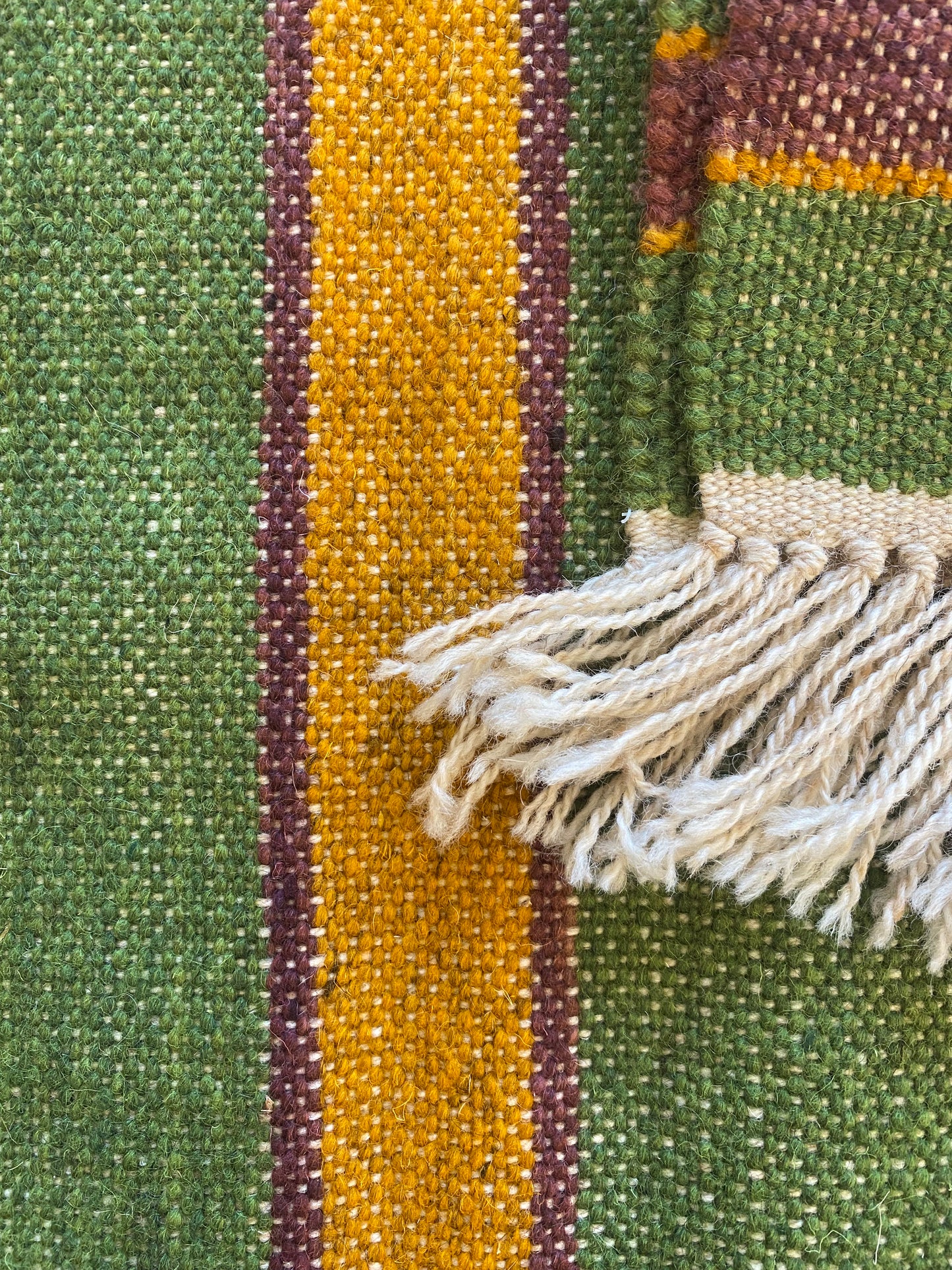 Green Tassel Woven Textile