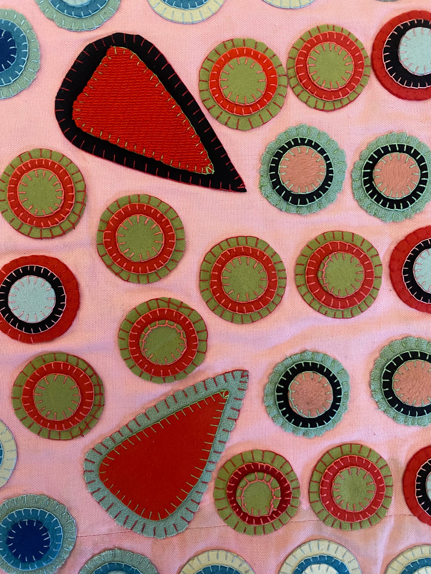 Pink Embroidered Vintage Textile